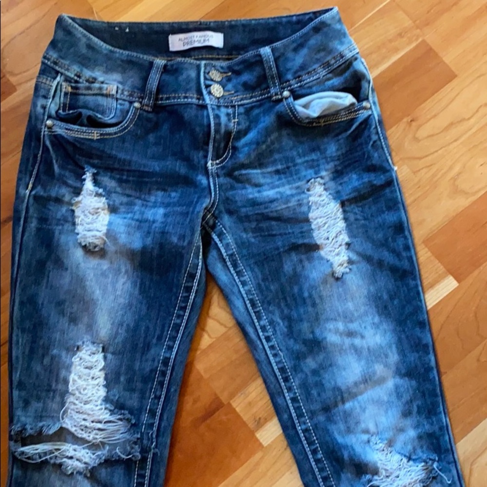 Dark blue jeans